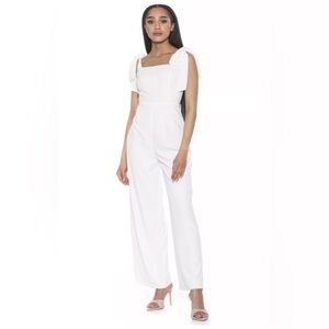 ALEXIA ADMOR Stella Square-Neck Wide-Leg Jumpsuit
